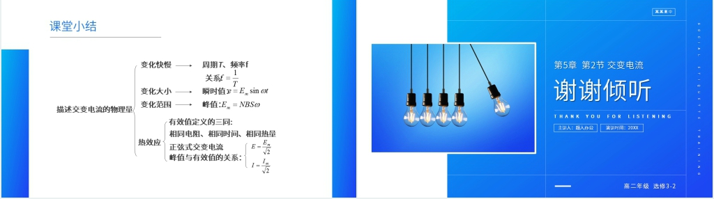 人教版高二物理选修3-2《交变电流物理量》讲解PPT课件 人教版高二物理选修3-2《交变电流物理量》讲解PPT课件