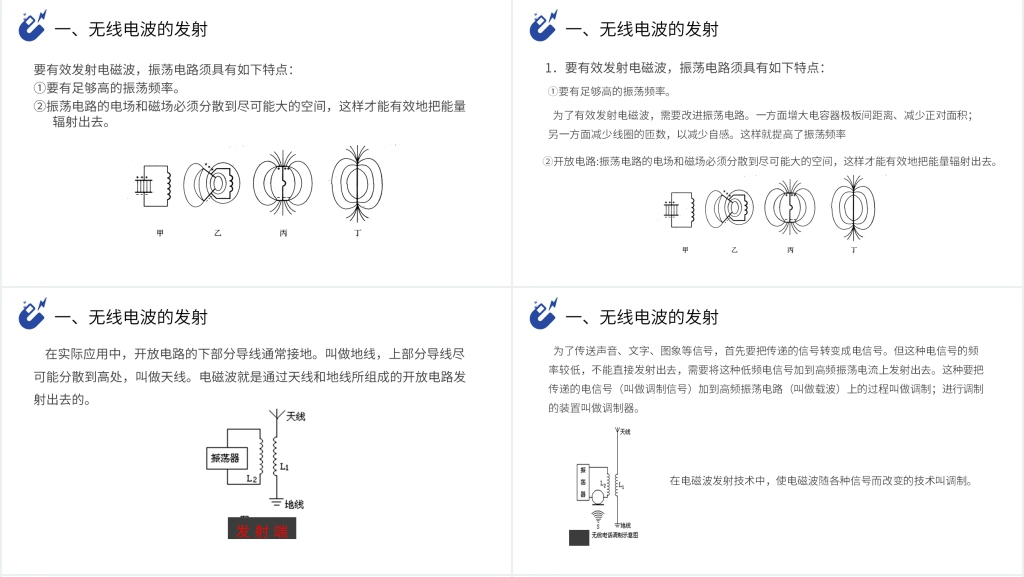 人教版高三物理选修3-4《电磁波的发射和接收》PPT课件 人教版高三物理选修3-4《电磁波的发射和接收》PPT课件