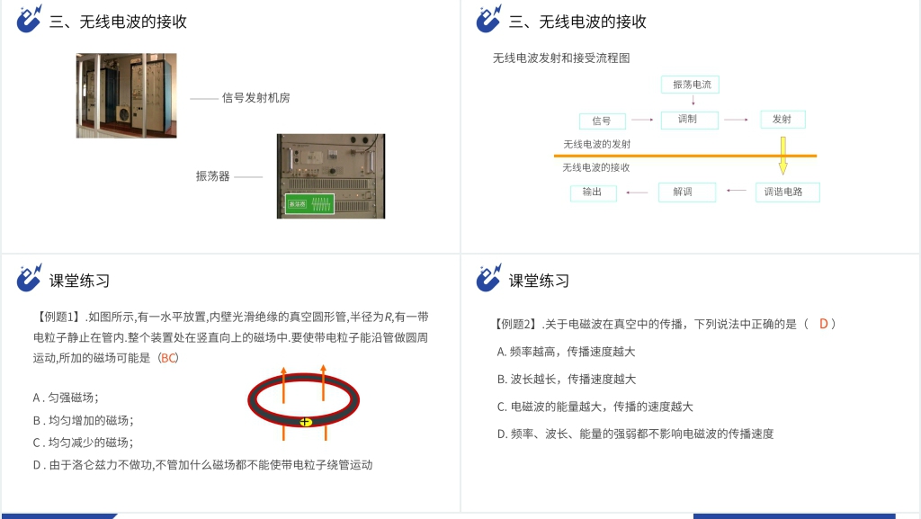 人教版高三物理选修3-4《电磁波的发射和接收》PPT课件 人教版高三物理选修3-4《电磁波的发射和接收》PPT课件