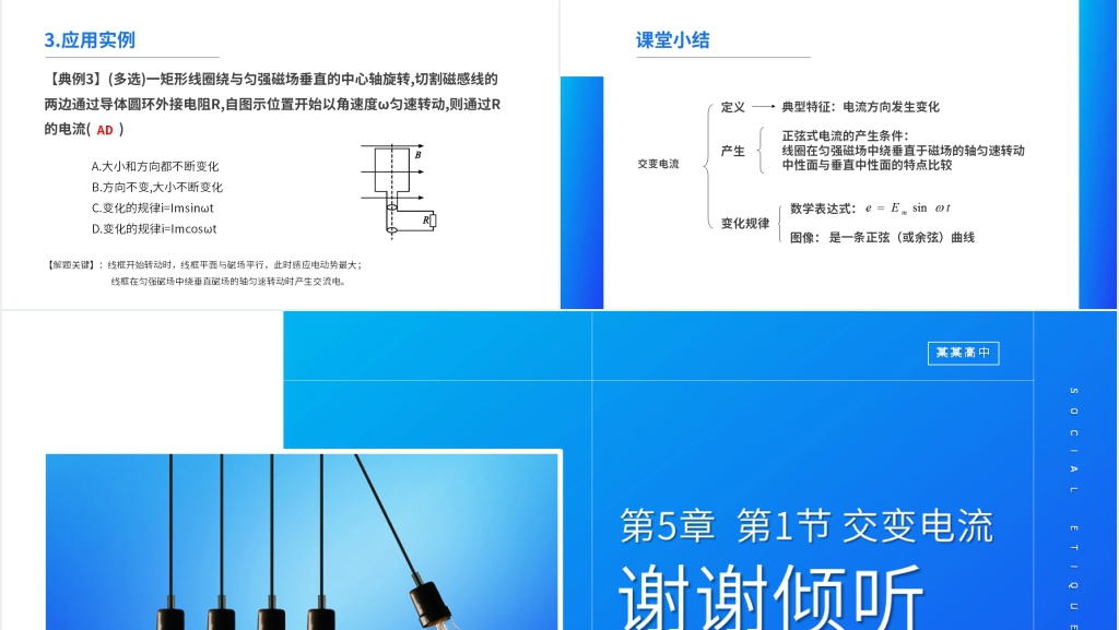 人教版高二物理选修3-2《交变电流》PPT课件 人教版高二物理选修3-2《交变电流》PPT课件
