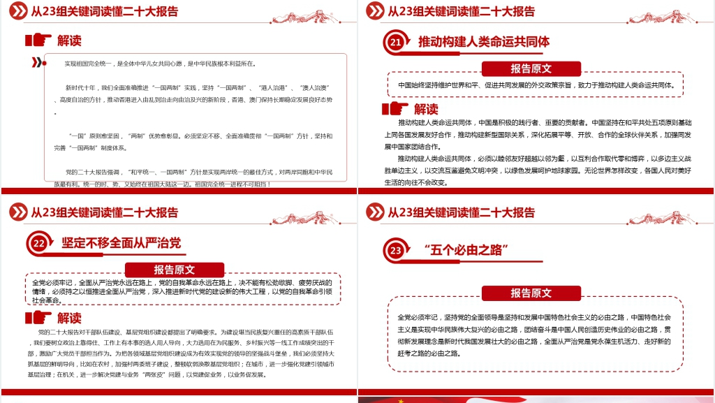 从23组关键词读懂二十大报告PPT党课 从23组关键词读懂二十大报告PPT党课