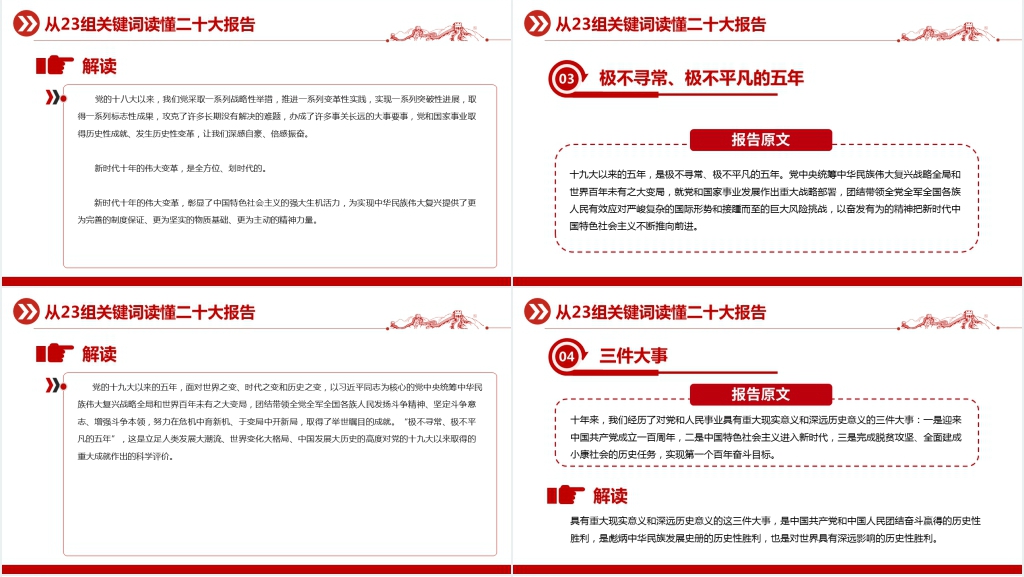 从23组关键词读懂二十大报告PPT党课 从23组关键词读懂二十大报告PPT党课