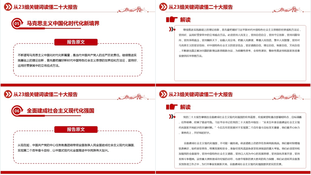 从23组关键词读懂二十大报告PPT党课 从23组关键词读懂二十大报告PPT党课