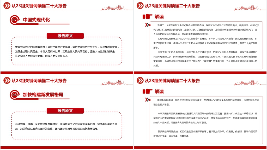 从23组关键词读懂二十大报告PPT党课 从23组关键词读懂二十大报告PPT党课