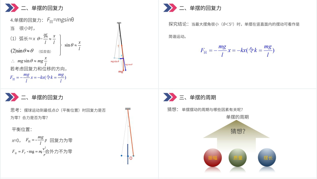 人教版高三物理选修3-4《单摆》PPT课件 人教版高三物理选修3-4《单摆》PPT课件