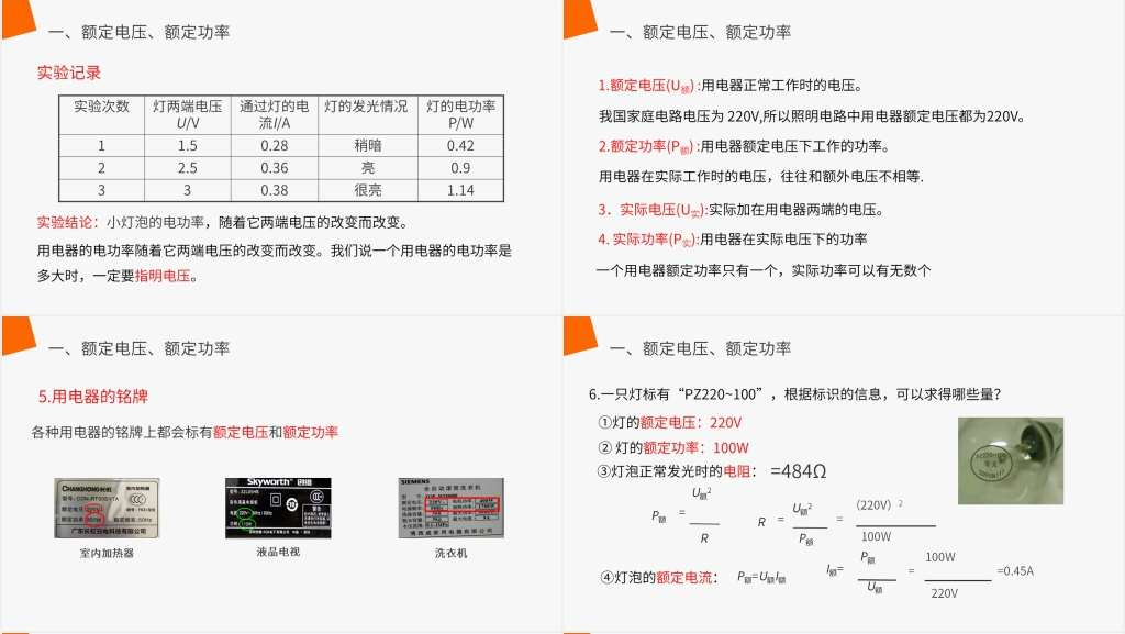 人教版九年级初三物理《电功率第二课时》第二课时PPT课件 人教版九年级初三物理《电功率第二课时》第二课时PPT课件