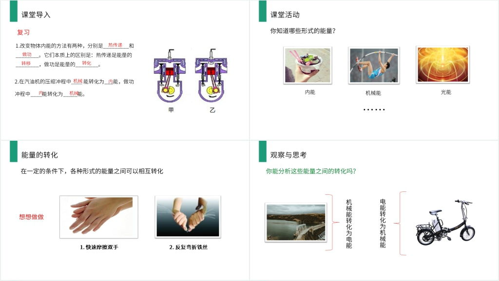 人教版九年级初三物理《能量的转化和守恒》PPT课件 人教版九年级初三物理《能量的转化和守恒》PPT课件