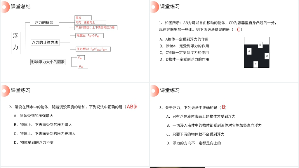 人教版八年级初二物理下册《浮力》PPT课件 人教版八年级初二物理下册《浮力》PPT课件