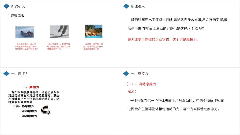 人教版八年级初二物理下册《摩擦力》PPT课件