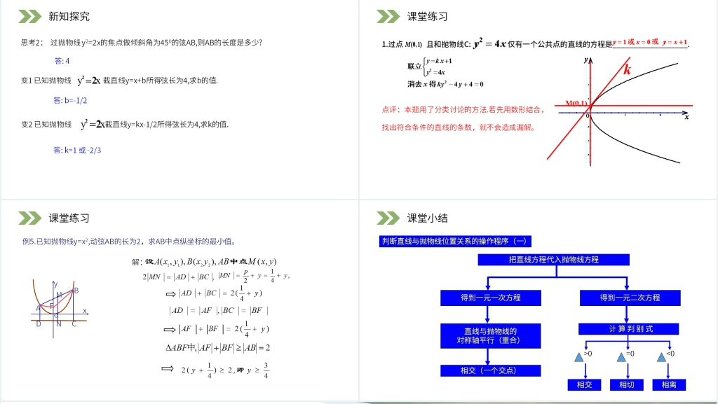 人教版高中数学选修2-1《抛物线的简单几何性质》教学PPT课件 人教版高中数学选修2-1《抛物线的简单几何性质》教学PPT课件