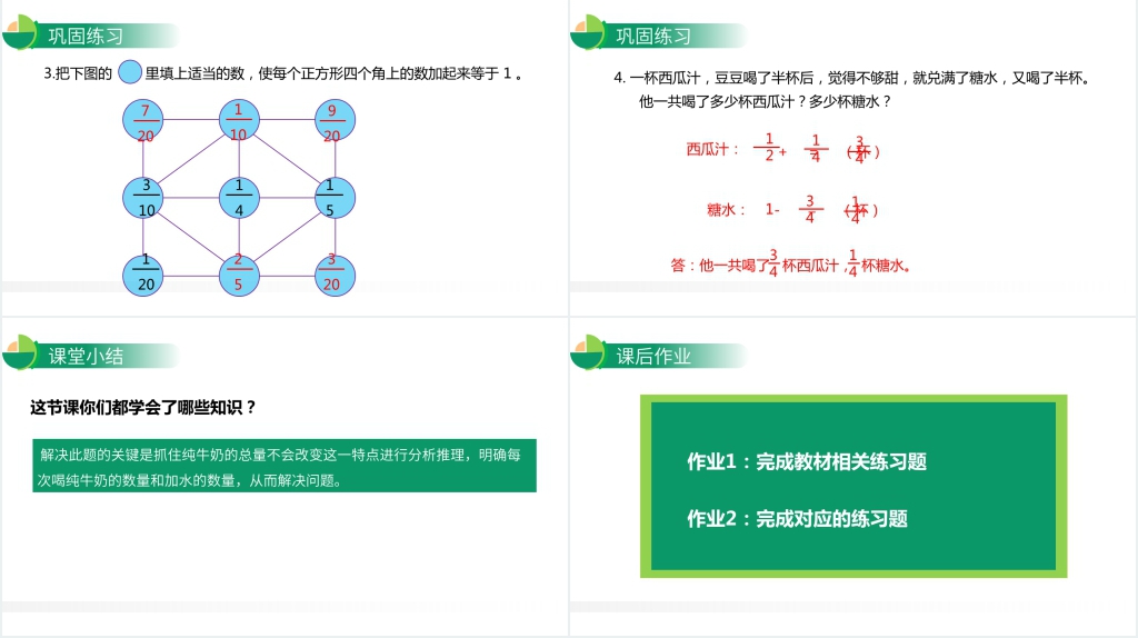 人教版小学数学五年级下册《同分数加减法解决问题》PPT课件 人教版小学数学五年级下册《同分数加减法解决问题》PPT课件