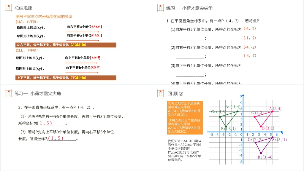 初中数学七年级初一下册《用坐标表示平移》教学PPT课件 初中数学七年级初一下册《用坐标表示平移》教学PPT课件