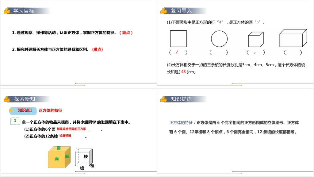 人教版小学数学五年级下册《正方体》(第2课时)PPT课件 人教版小学数学五年级下册《正方体》(第2课时)PPT课件