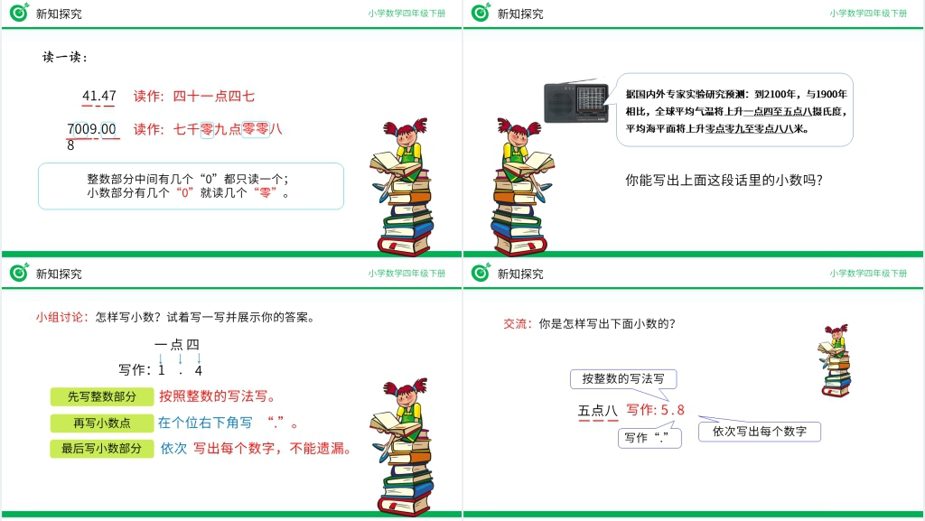 小学数学四年级下册《小数的读法、写法》PPT课件 小学数学四年级下册《小数的读法、写法》PPT课件