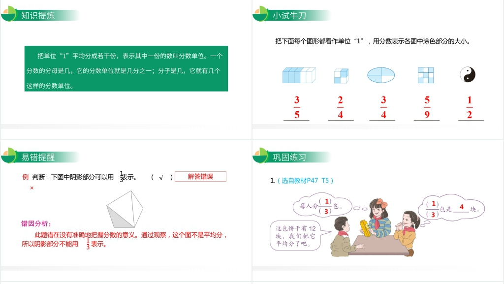 人教版小学五年级下册数学《分数的产生与意义》PPT课件 人教版小学五年级下册数学《分数的产生与意义》PPT课件