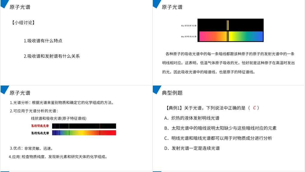 人教版高二物理选修3-5《氢原子光谱PPT模板》教学PPT课件 人教版高二物理选修3-5《氢原子光谱PPT模板》教学PPT课件