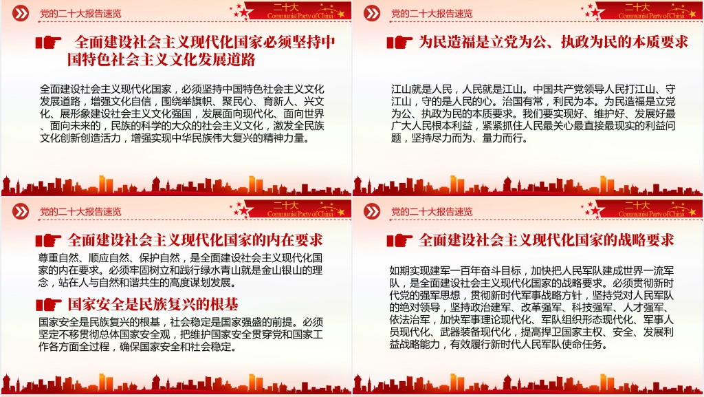 学习党的二十大报告要点PPT模板 学习党的二十大报告要点PPT模板