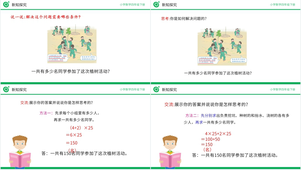 小学数学四年级下册《乘法分配律》PPT课件 小学数学四年级下册《乘法分配律》PPT课件