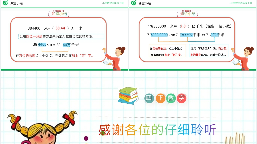 小学数学四年级下册《改写成用“万”“亿”作单位的数》(第4.5.2课时)PPT课件 小学数学四年级下册《改写成用“万”“亿”作单位的数》(第4.5.2课时)PPT课件