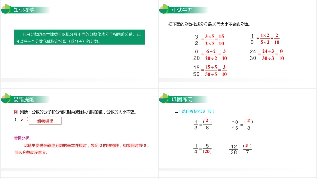 人教版小学数学五年级下册《分数的基本性质》讲课PPT课件 人教版小学数学五年级下册《分数的基本性质》讲课PPT课件