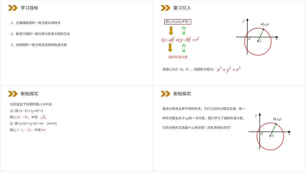 人教版高中数学必修二《圆的一般方程》教学PPT课件 人教版高中数学必修二《圆的一般方程》教学PPT课件