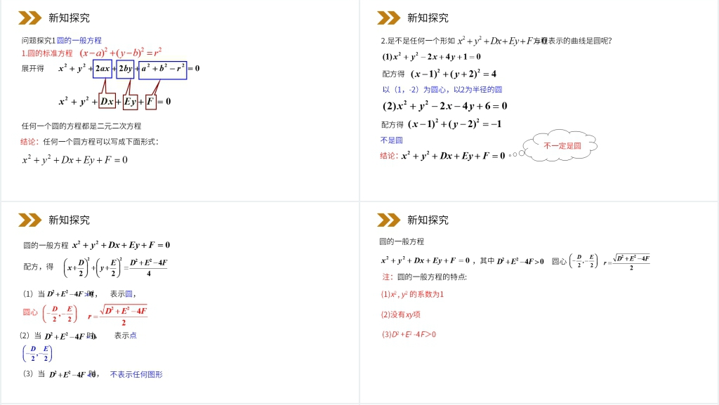 人教版高中数学必修二《圆的一般方程》教学PPT课件 人教版高中数学必修二《圆的一般方程》教学PPT课件