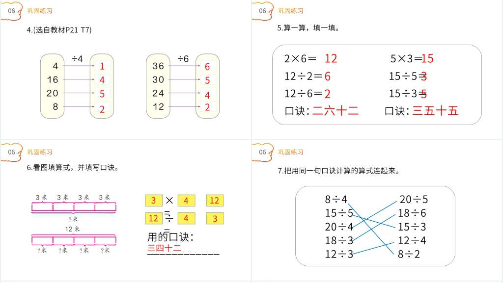 人教版小学数学二年级下册《乘法口诀求商》PPT课件