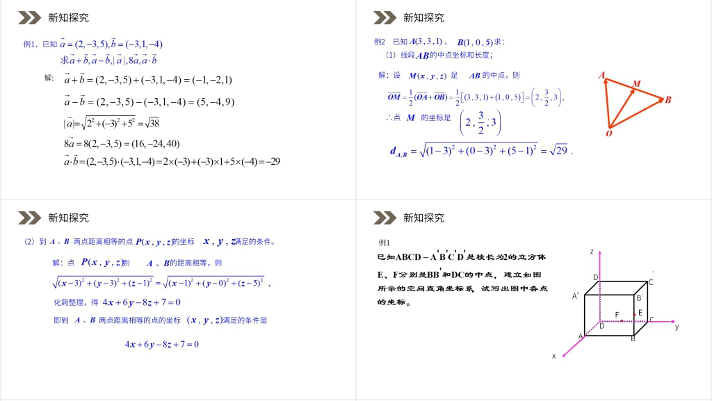 人教版高中数学《空间向量运算的坐标表示》PPT课件 人教版高中数学《空间向量运算的坐标表示》PPT课件