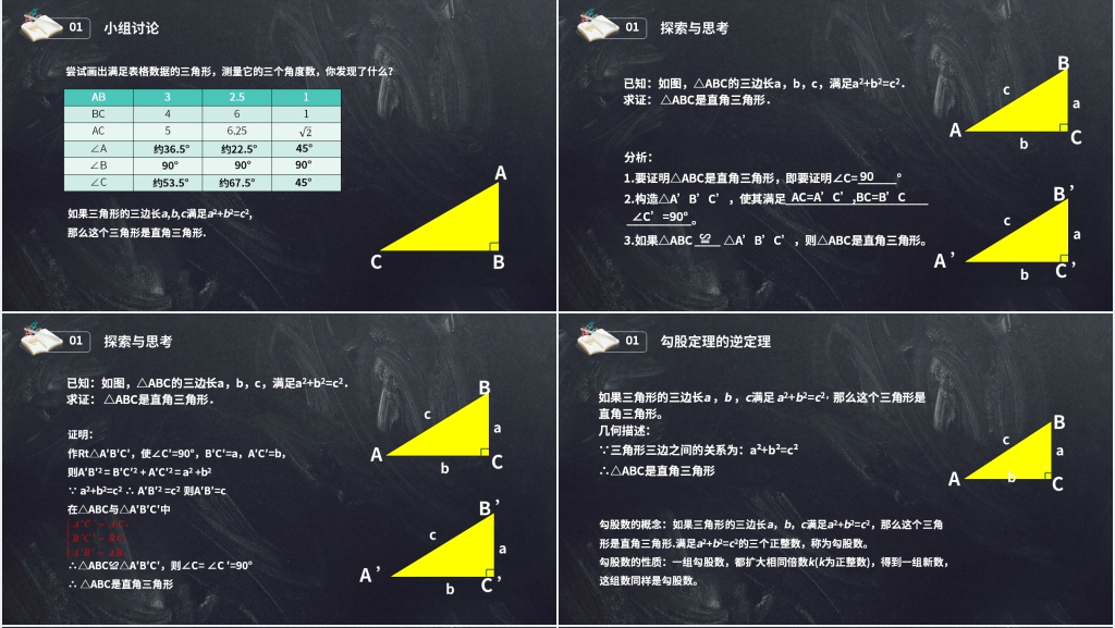 八年级初二数学下册《勾股定理逆定理的证明》PPT课件 八年级初二数学下册《勾股定理逆定理的证明》PPT课件