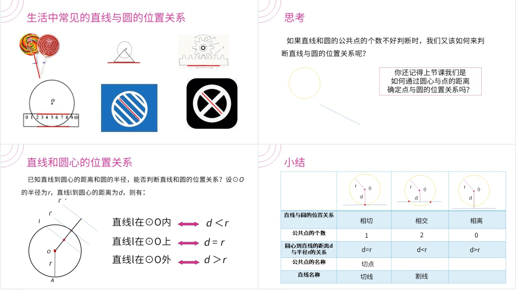 九年级初三数学上册《直线和圆的位置关系》PPT课件 九年级初三数学上册《直线和圆的位置关系》PPT课件