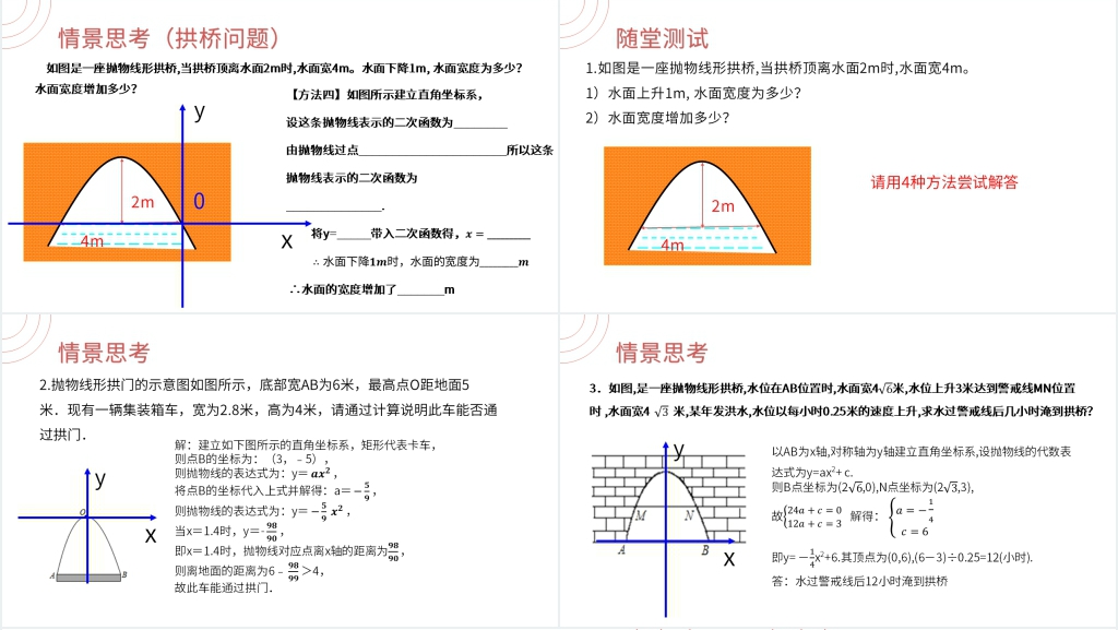 九年级初三数学上册《 拱桥问题》PPT课件 九年级初三数学上册《 拱桥问题》PPT课件