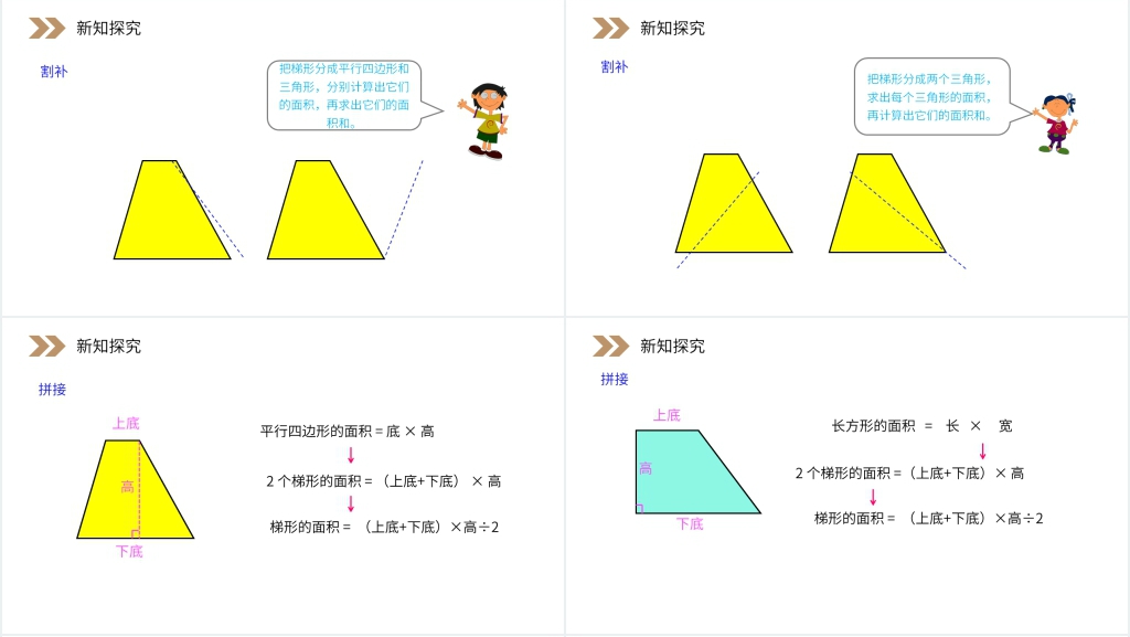 人教版小学数学五年级上册《梯形的面积》(第6.3课时)PPT课件 人教版小学数学五年级上册《梯形的面积》(第6.3课时)PPT课件