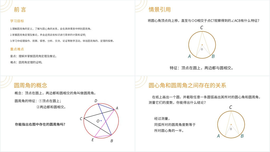 九年级数学初三上册《圆周角》(第24.1.4课时)PPT课件 九年级数学初三上册《圆周角》(第24.1.4课时)PPT课件