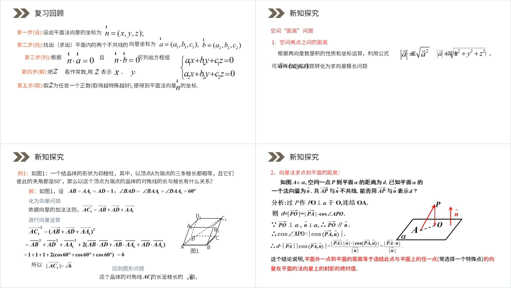 人教版高中数学选修2-1《立体几何中的向量方法》(第4课时)教案PPT课件 人教版高中数学选修2-1《立体几何中的向量方法》(第4课时)教案PPT课件