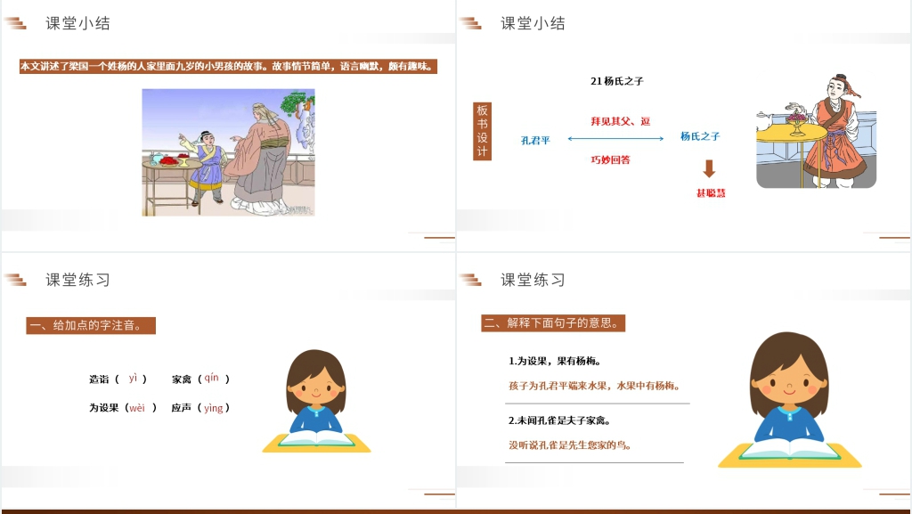 人教版五年级下册语文《杨氏之子》课文PPT课件 人教版五年级下册语文《杨氏之子》课文PPT课件