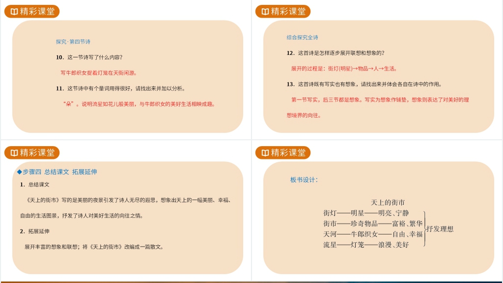 人教版七年级上册语文《天上的街市》教案PPT课件 人教版七年级上册语文《天上的街市》教案PPT课件