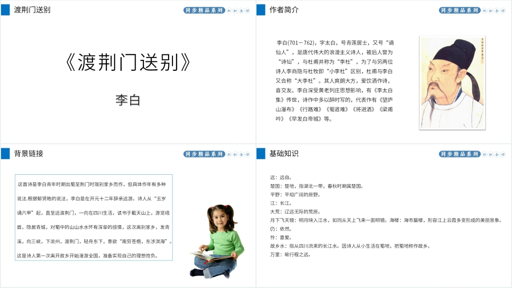 人教版八年级上册语文《渡荆门送别》讲解PPT课件 人教版八年级上册语文《渡荆门送别》讲解PPT课件