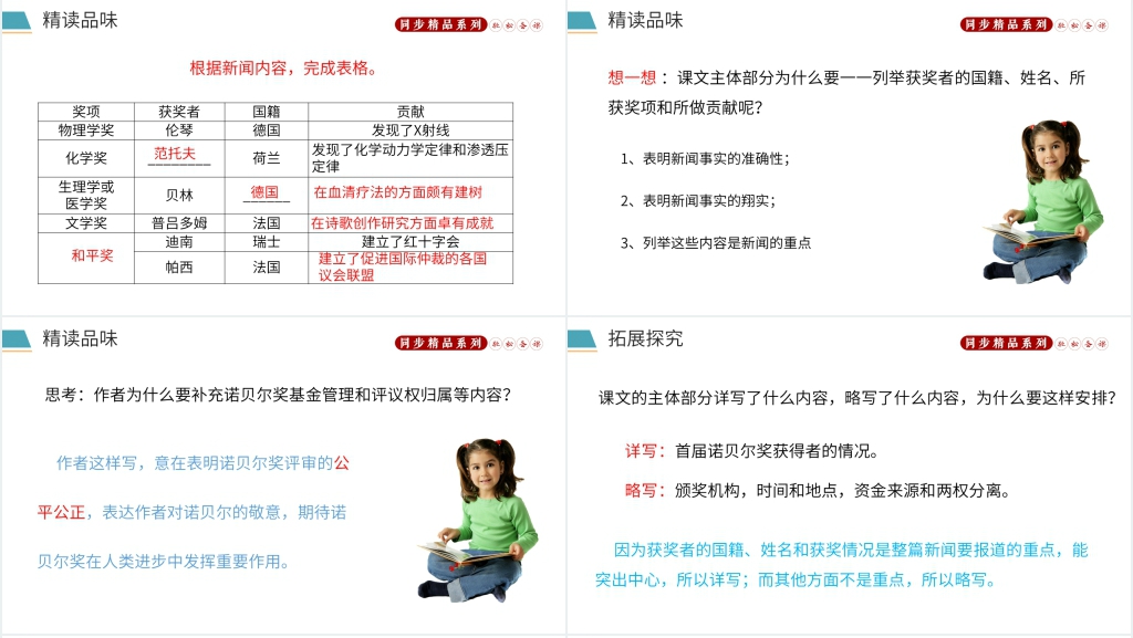 人教版八年级上册语文《首届诺贝尔奖颁发》第二课PPT课件 人教版八年级上册语文《首届诺贝尔奖颁发》第二课PPT课件