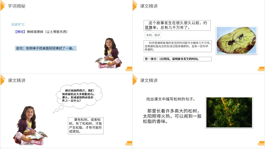 人教版四年级语文下册《琥珀》教案PPT课件 人教版四年级语文下册《琥珀》教案PPT课件