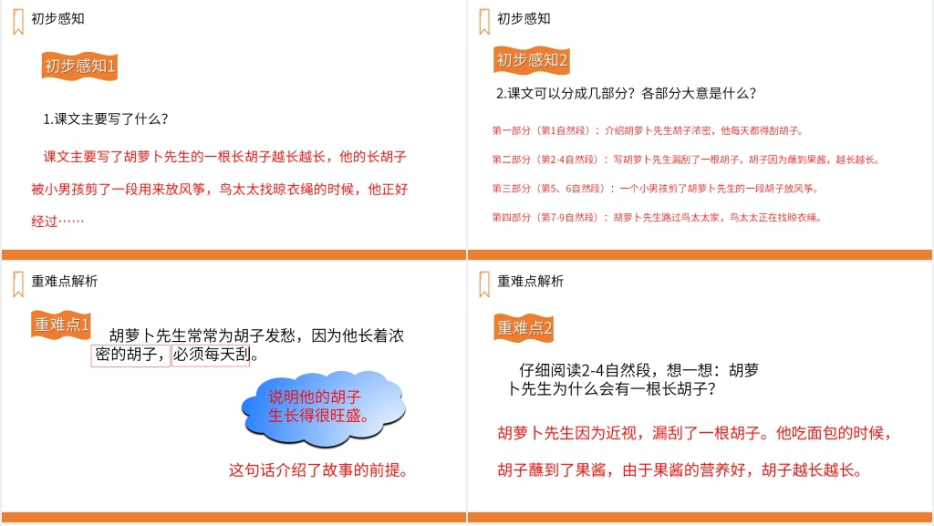 人教版三年级上册语文《胡萝卜先生的长胡子》教案PPT课件 人教版三年级上册语文《胡萝卜先生的长胡子》教案PPT课件