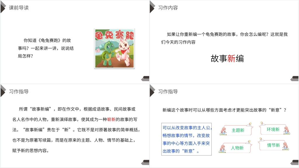 人教版四年级语文下册《习作故事新编》教学PPT课件 人教版四年级语文下册《习作故事新编》教学PPT课件