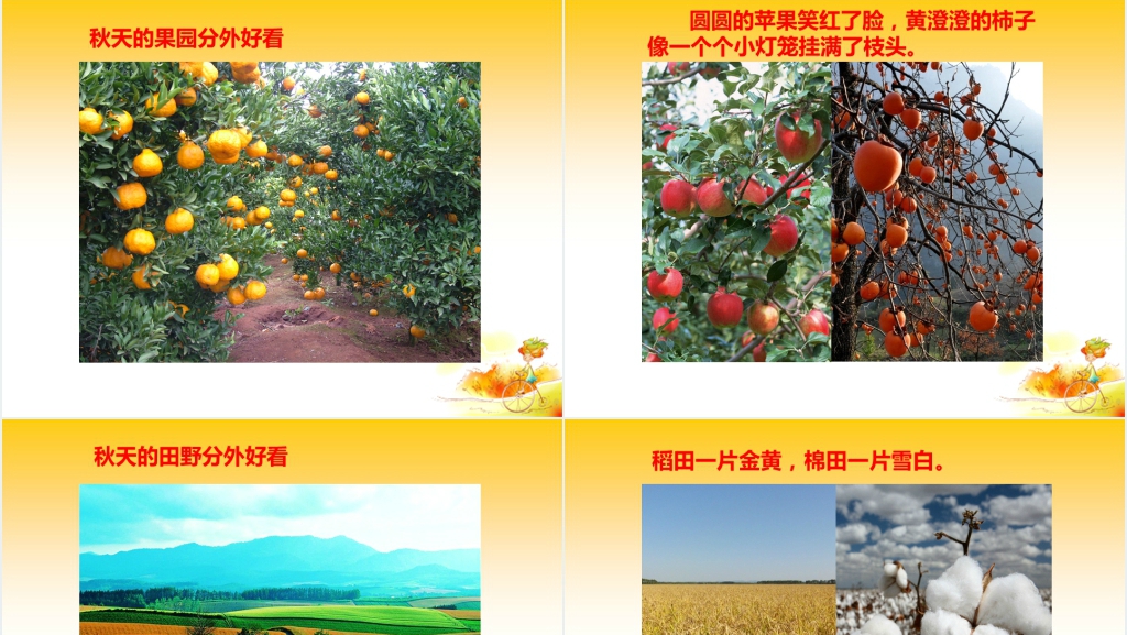 美丽的秋天教案PPT课件 美丽的秋天教案PPT课件