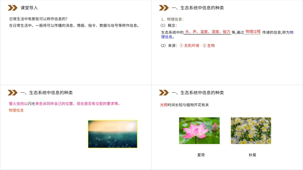 人教版高二生物必修三《生态系统的信息传递》PPT课件 人教版高二生物必修三《生态系统的信息传递》PPT课件