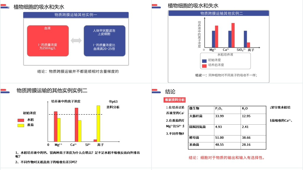 人教版必修高一生物《物质跨膜运输的实例》PPT课件 人教版必修高一生物《物质跨膜运输的实例》PPT课件