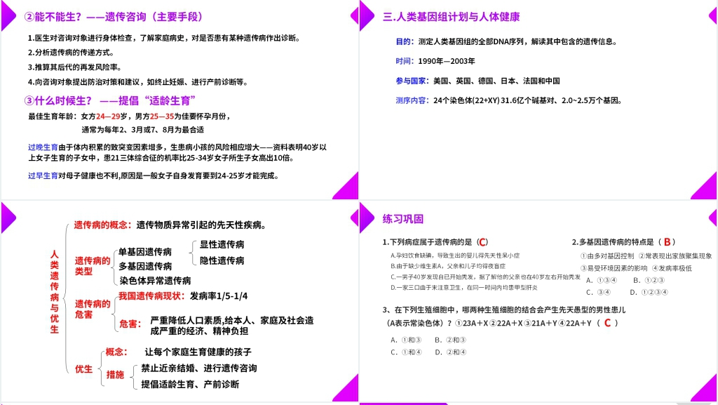 高一下册生物必修二《人类遗传病》PPT课件 高一下册生物必修二《人类遗传病》PPT课件