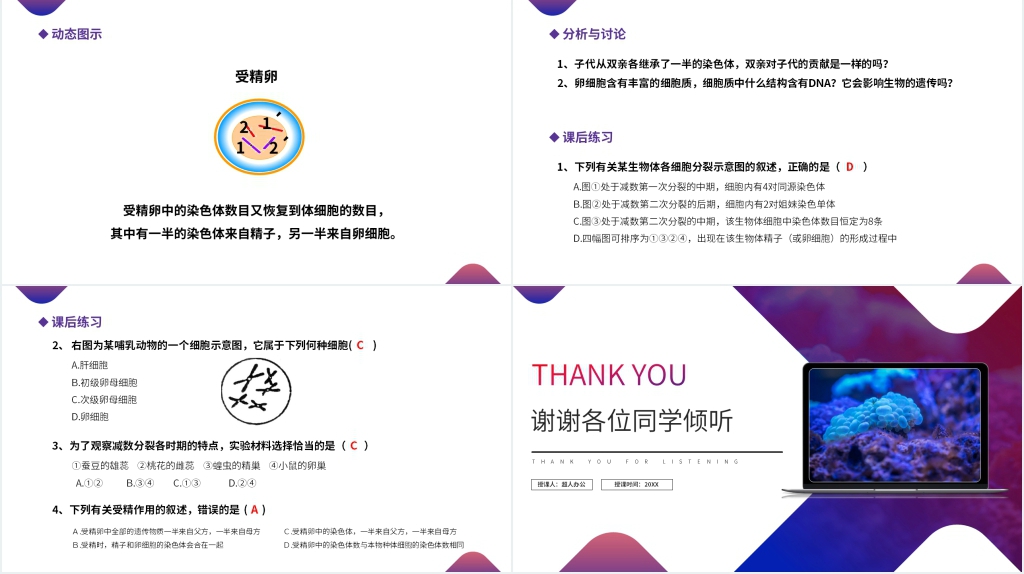 高一下册生物必修二《减数分裂和受精作用》PPT课件 高一下册生物必修二《减数分裂和受精作用》PPT课件