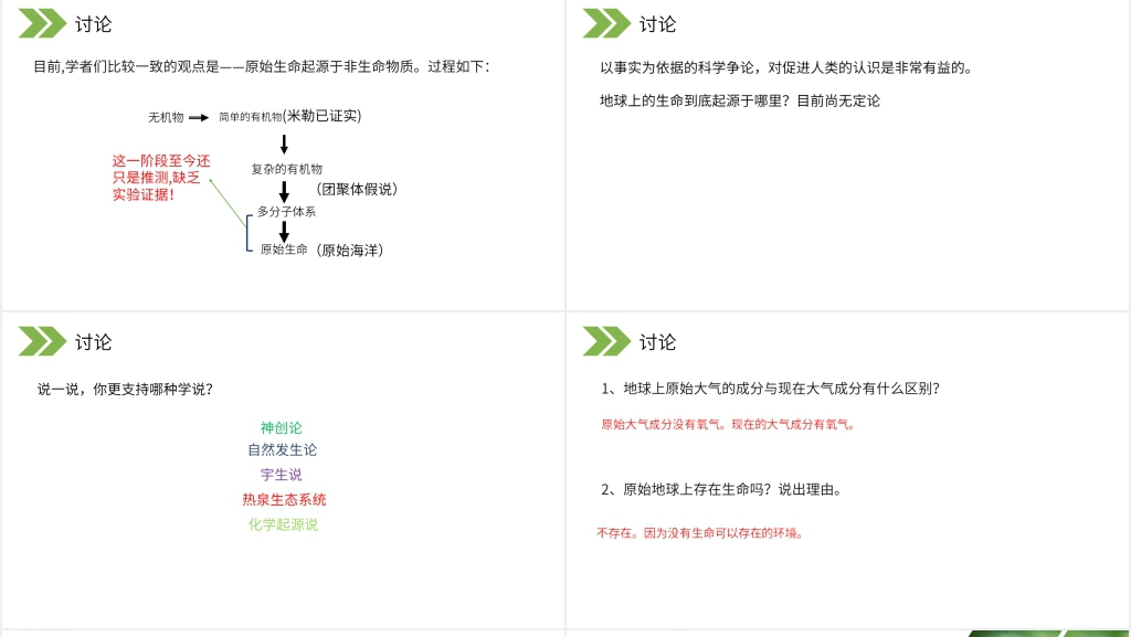 《生物的进化(地球上生命的起源)》PPT课件 《生物的进化(地球上生命的起源)》PPT课件