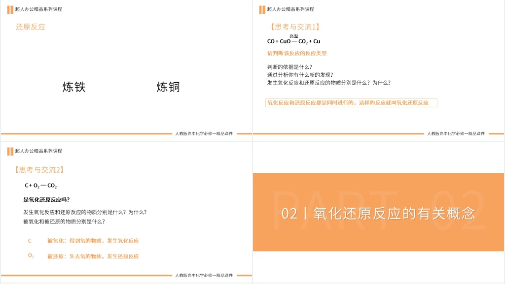 人教版高一必修一《氧化还原反应概念》PPT课件 人教版高一必修一《氧化还原反应概念》PPT课件