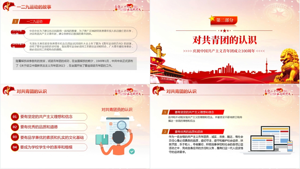 庆祝中国共产主义青年团成立100周年党课PPT课件 庆祝中国共产主义青年团成立100周年党课PPT课件