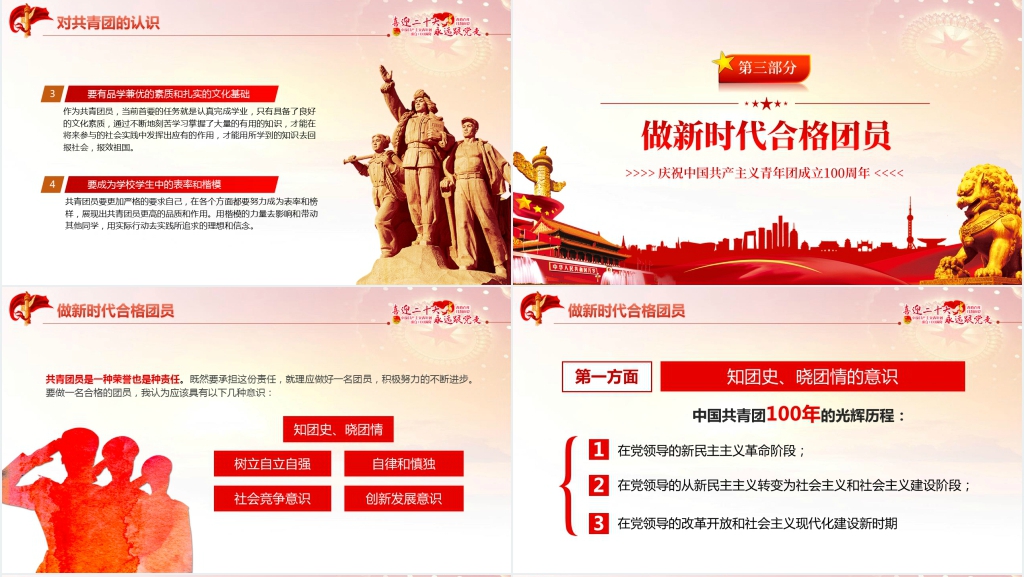 庆祝中国共产主义青年团成立100周年党课PPT课件 庆祝中国共产主义青年团成立100周年党课PPT课件